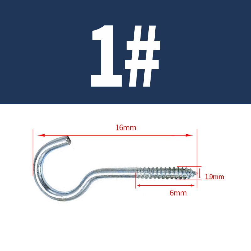 Light & Heavy Duty Screw Eyes & Hooks With Wood Metric Thread Zinc 16mm