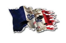 3x Iowa State Flag Decal Sticker Car Truck Window Vehicle Bumper Graphic