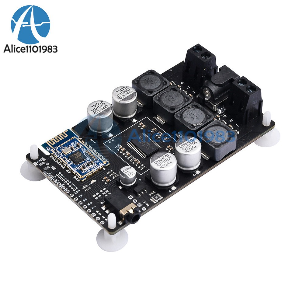 DC8V-26V Bluetooth 5.0 Power Amplifier Board 2x30W/20W AUX Serial Port ...