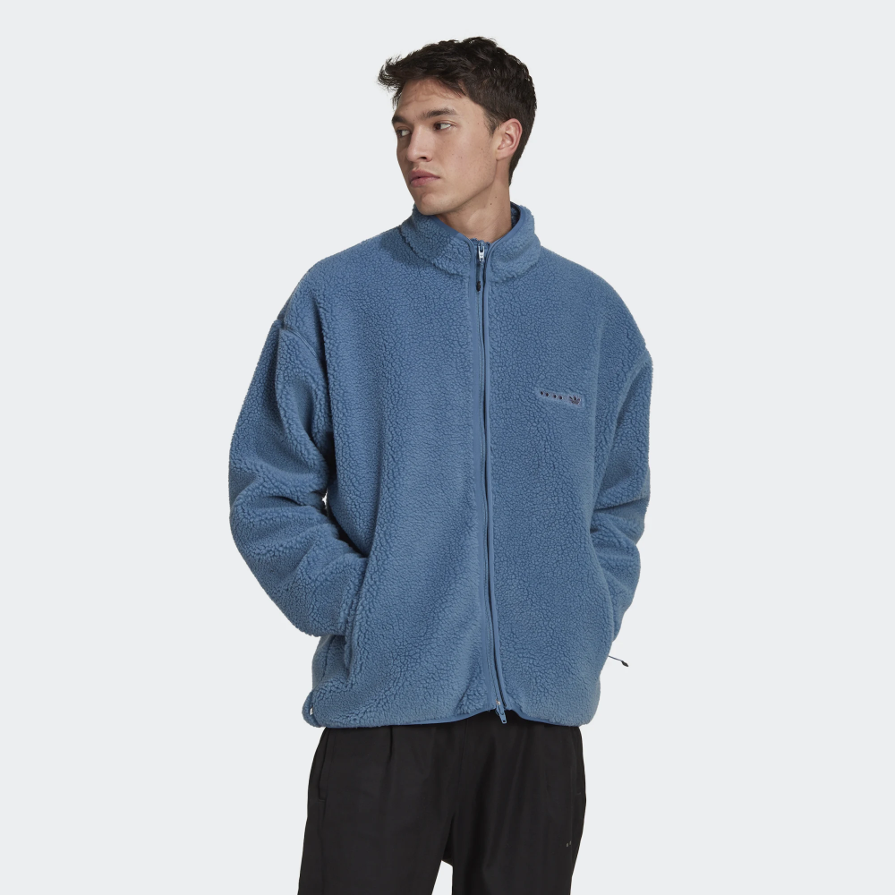 New Adidas Original Mens RECLAIM SHERPA JACKET ALTERED BLUE HK2770