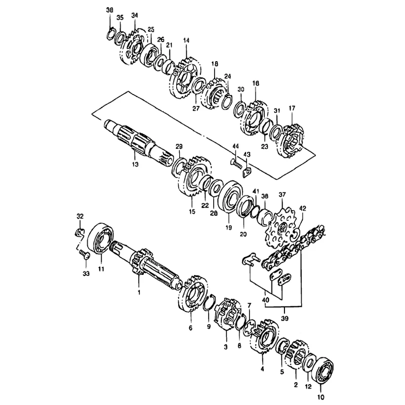 Cojinete y sello de transmisión de manivela inferior 19 piezas para Suzuki RM250 1996-2000 EE. UU. Foto 3 de 4