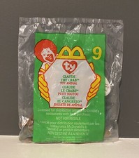 1999 McDonald's Happy Meal Ty Beanie Babies 9 CLAUDE THE CRAB Plush SEALED