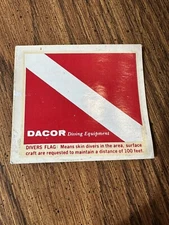 Vintage NOS Dacor Dive FlagScuba Snorkeling Decal Sticker OEM Not A Reproduction