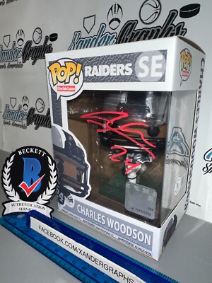CHARLES WOODSON RAIDERS SIGNED AUTOGRAPHED NFL 1/1 FUNKO POP