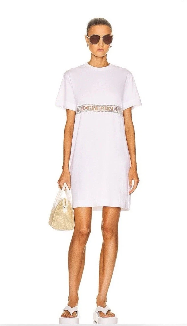 givenchy casual dress Givenchy - Sliced Long Dress in Poplin - Beige - Cotton - Women