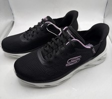 SKECHERS Hands Free Swift Fit Mesh Sneakers Black Pink Lace Up Size 8.5 M