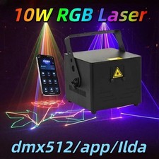 APP 10W RGB DMX Full Color ILDA Animation Laser Light DJ Stage KTV Club Party
