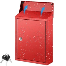 Metal Locking Mailbox Wall Mount Key Drop Mailbox for Outside Suggestion Box ...