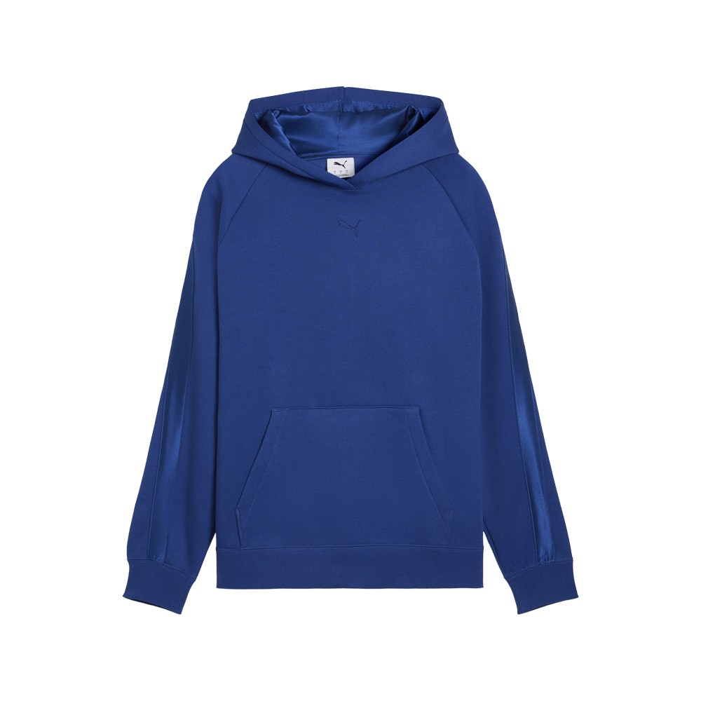 PUMA Essentials Elevated Satin Pullover Hoodie Womens Blue Casual Outerwear 6903