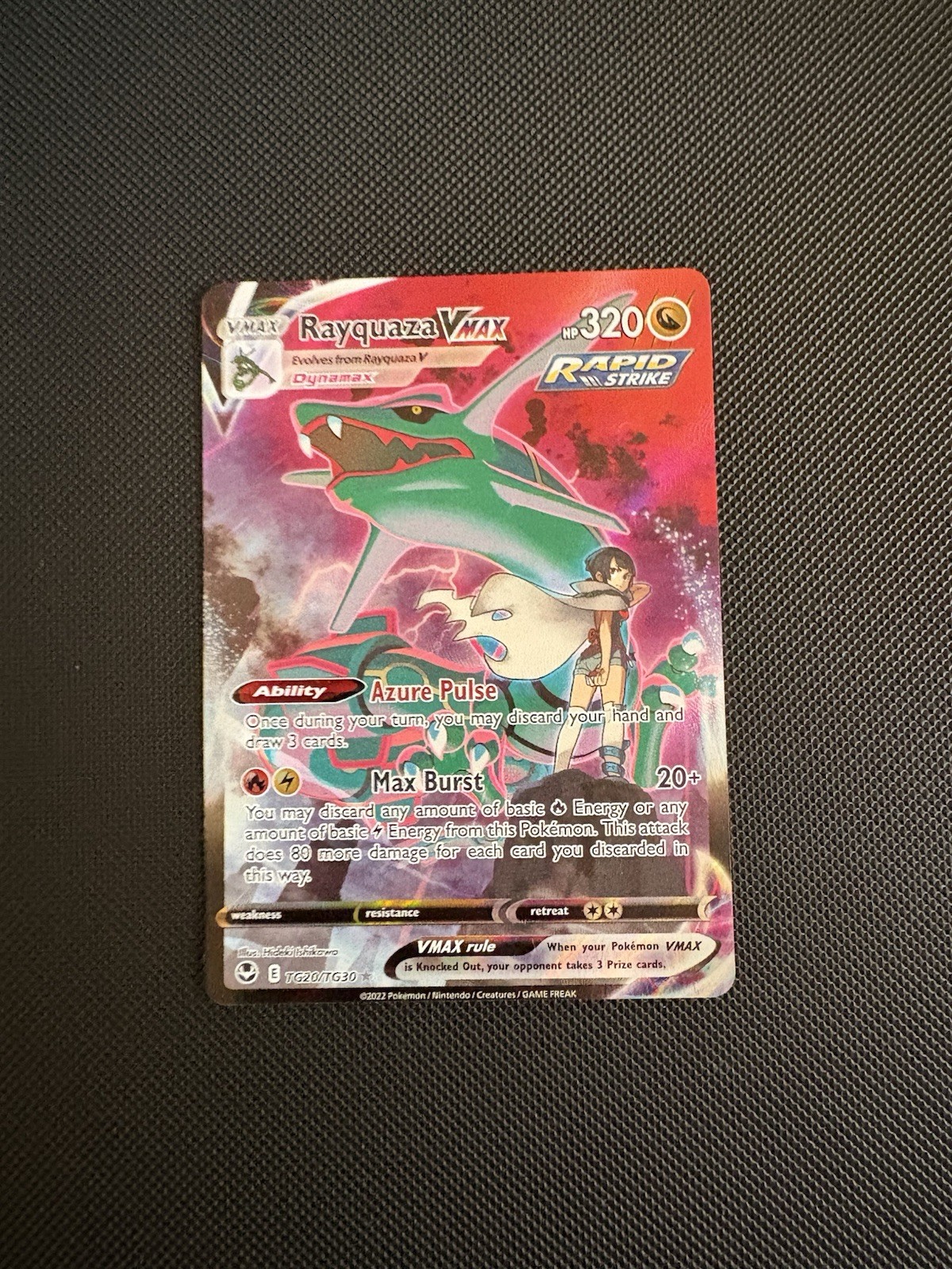 Pokémon TCG Rayquaza VMAX Evolving Skies. Tg20/Tg30 Near Mint.        CASH ONLY