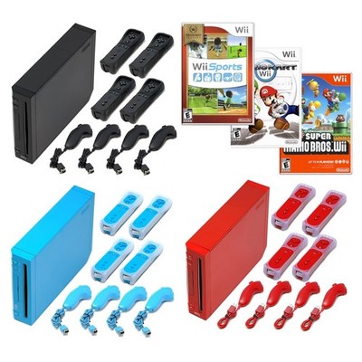 Nintendo Wii Game Console + Pick 1-4 Remotes, Wii Sports, Mario