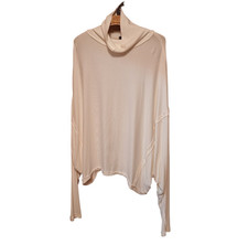 We The Free People Slouchy Oversized Cream Sweater Turtleneck Boho Ladies Small