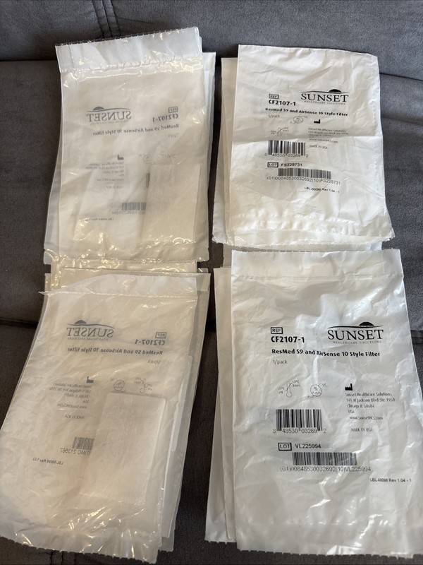 Lot of 20 Sunset Resmed Filters S9, CF2107-1. Individually wrapped.