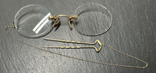 ANTIQUE PINCE NEZ RIMLESS GLASSES WITH HAIR PIN M305
