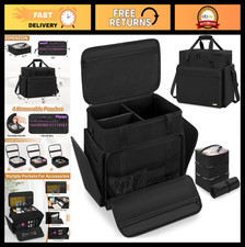 Extra Large Makeup Case with 4 Pouches, Travel Cosmetic Bag for Artists, Black