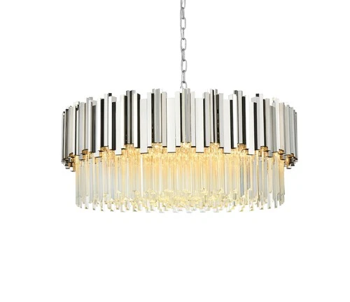 Elegant Lighting Willow 32" Chandelier in Chrome - Picture 3 of 8