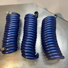 RV Fresh Water Hose Coil 15' Quick Connect Male to 1" Male Garden Hose Thread