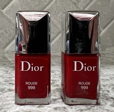 Dior Vernis Rouge Nail Polish, 999. Band Of 2 Mini Polishes, 7 ml Each. NWB