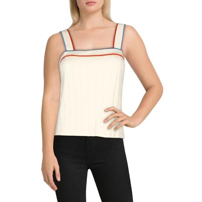 Kule Womens The Loulou White Square Neck Cropped Tank Shell Cami XL BHFO 2625