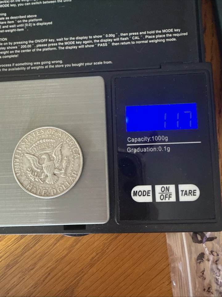 Moneda de medio dólar 1968 D error JFK Kennedy DDOB/DDRV 40 % plata error Foto 3 de 4