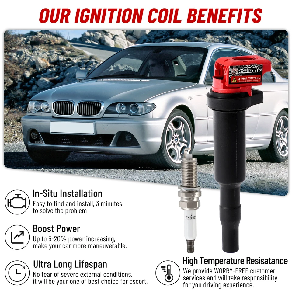 Bobina de encendido 6X de alto rendimiento y bujía IRIDIO para BMW E46 E60 E90 X3 X5 Foto 2 de 4