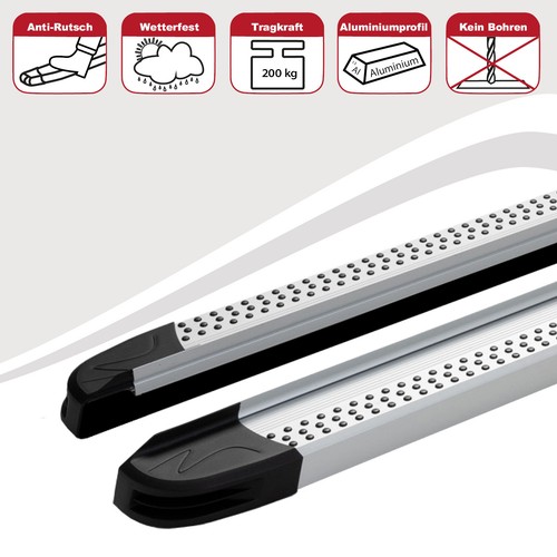 Running boards suitable for Mercedes ML W163 from 02/1998-06/2005 Maja silver ABE - Picture 2 of 11