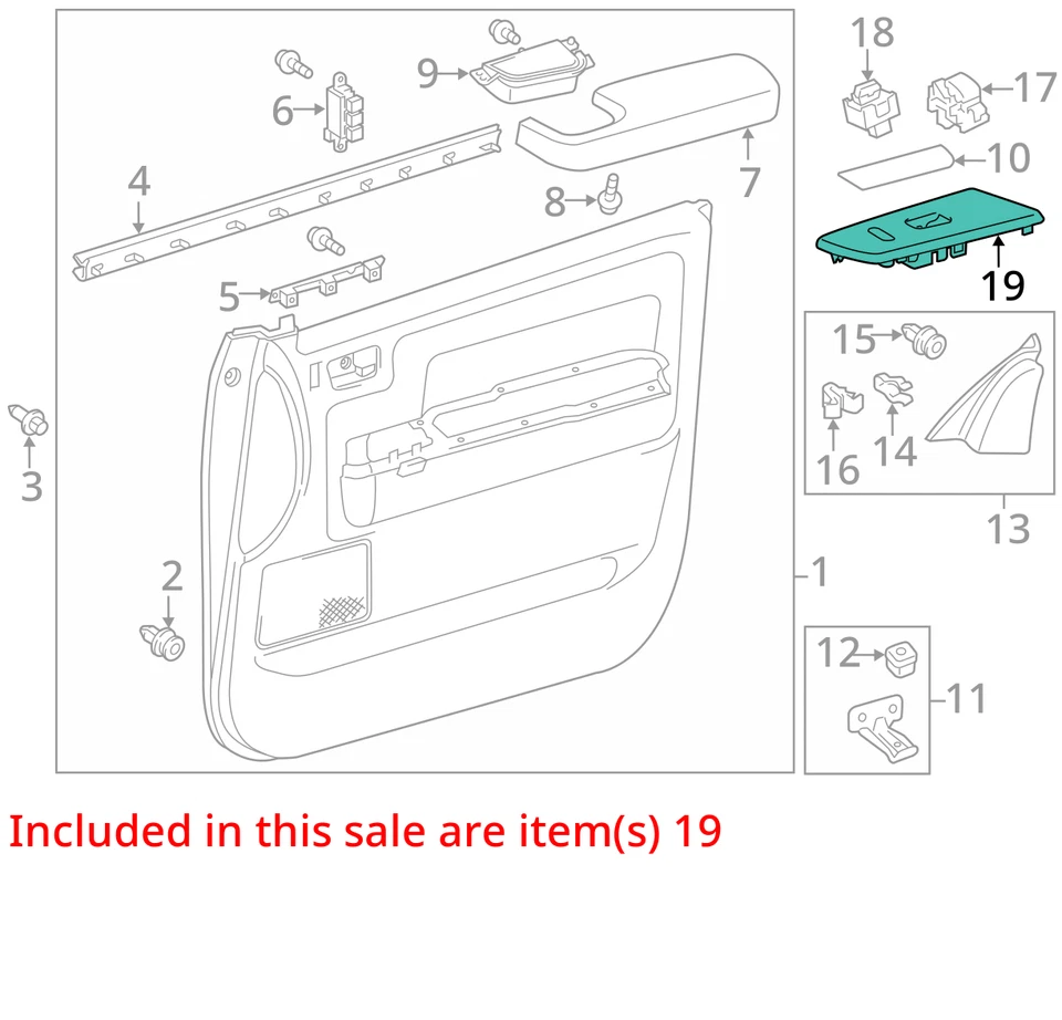 Interruptor principal de ventana eléctrica para conductor Toyota Tundra 2014-2021 N7AT6 Foto 3 de 4