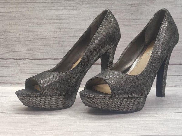 Women Head over Heels Heels Grey Textile 41