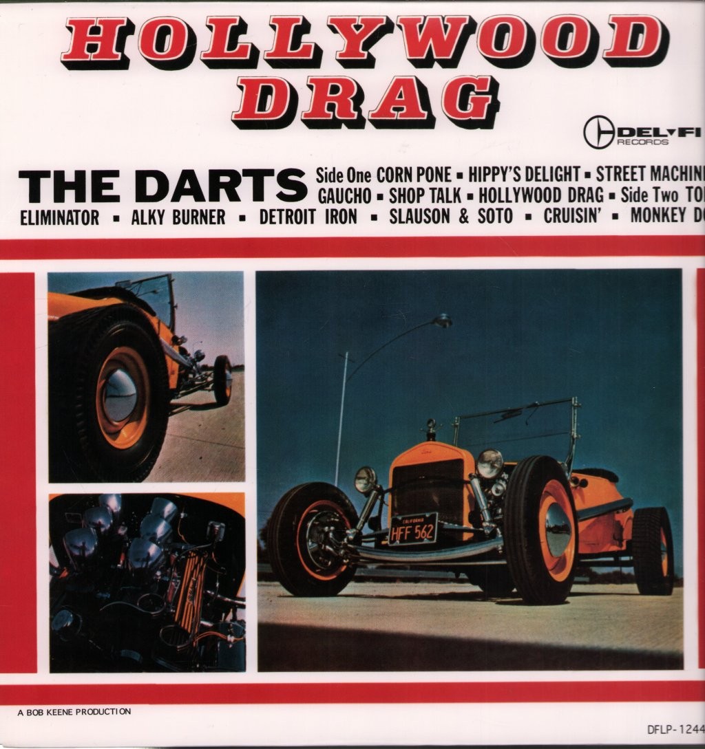 Darts (Usa) Hollywood Drag LP vinyl USA Del-Fi 1996 reissue LP. crease to top