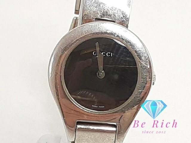 Y0701 Orologio Gucci Bracciale Donna SS Quadrante Nero Argento Quarzo 6700L