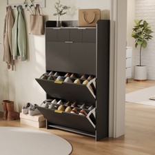 Schuhschrank mit 3 Klappen Schuhkipper Schmal...