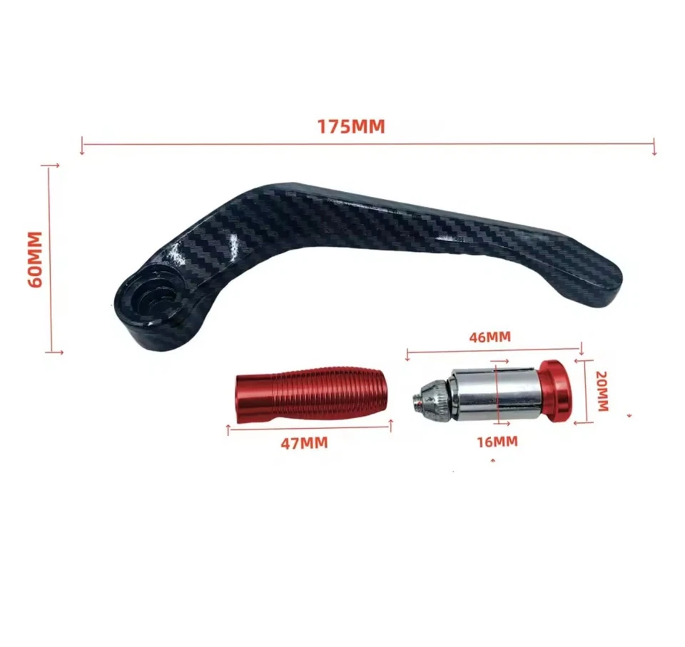 Para Leva Freno Frizione Moto In Alluminio Cubicato Effetto Carbonio - Immagine 4 di 4