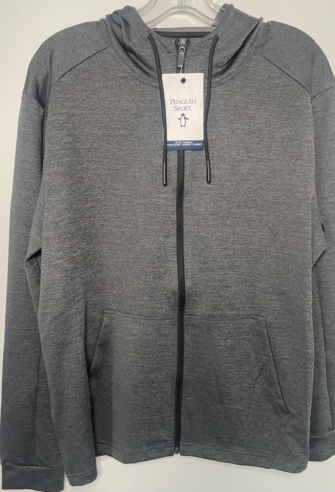 Original Penguin Sport Full Zip Jacket Men’s M Gray Dark Caviar Heather image 2