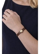 Handmade Brown Leather Bracelet Magnetic Closure Minimalist Boho 5.5