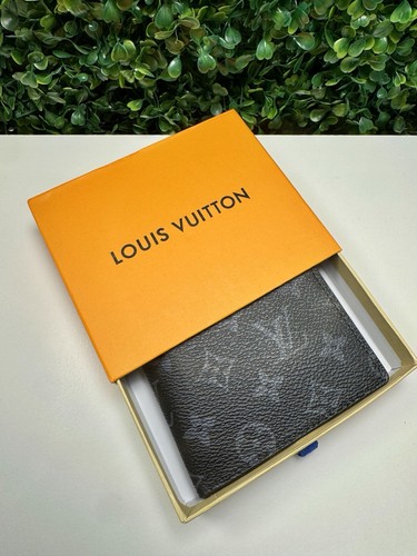 Louis Vuitton Men's Black Gray Monogram Pattern Wallet