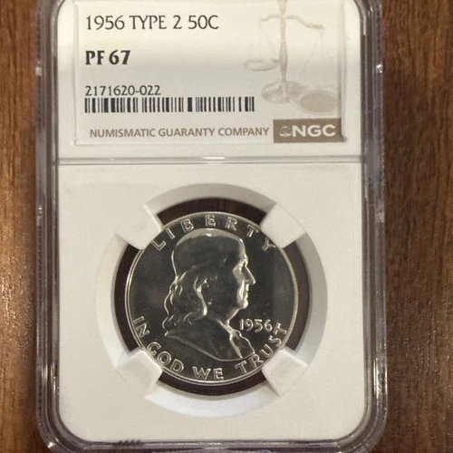 1956 Franklin Half Dollar 50C Type 2 NGC PR67