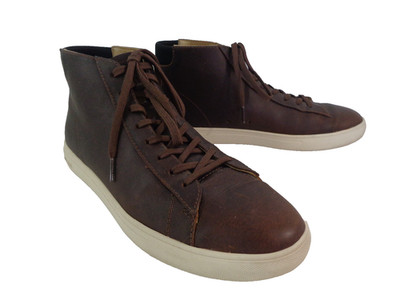 CLAE Los Angeles Bradley Mid Cocoa Leather Mens 10.5M Lace Up Sneaker Booties