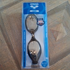 Arena Spider Mirror Junior Age 6-12 Soft Seals Swim Goggles Black-Silver-Green