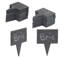 40 Slate Cheese Labels with 6 Chalk – Reusable Charcuterie Board Signs