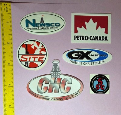 Vintage oilfield stickers Set Of 6, Drilling, Trucking, Energy, Oil, Gas, Petro