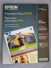 EPSON Presentation Paper MATTE 8.5" x 11" -100 sheets 4.9 mil 27lb. NEW UNOPENED