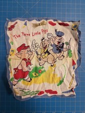 Walt Disney Productions Three Little Pigs Vintage Handkerchief Collectible 1950s