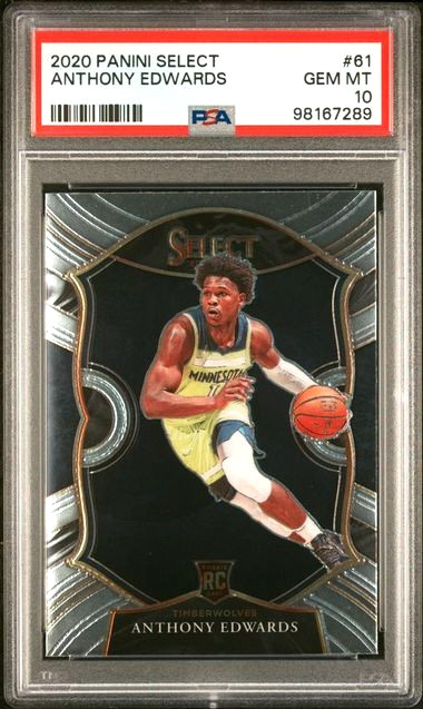 Anthony Edwards Rookie PSA 10 2020 Panini Select #61 NBA Minnesota Timberwolves