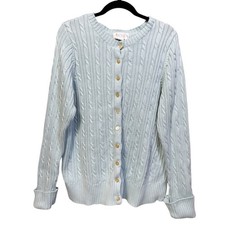 Casual Corner Chunky Cable Knit V-Neck Cardig...