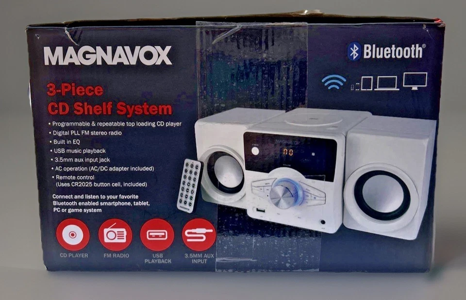MM442 White 3piece Top Loading CD/Digital PLL FM Radio Bluetooth Shelf SystemNIB - Image 4 of 4