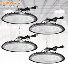 4 Pack UFO Led High Bay Light 200W Commercial Industrial Factory Warehouse Light