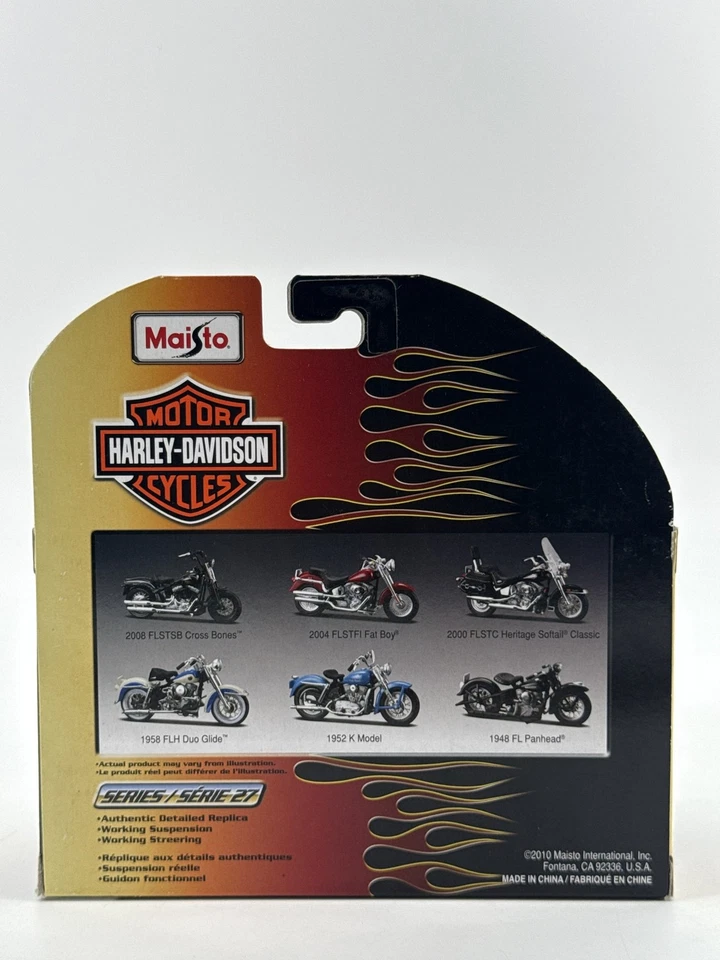 Maisto Harley Davidson 1958 FLH Duo-Glide 1:18 Diecast Motorcycle Blue White - Image 4 of 4