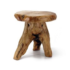 WELLAND Natural Cedar Stump Stool 14" Live Edge End Table Plant Stand Side Seat