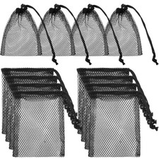 10pcs Small Mesh Bags Drawstring, Black Mesh Bags Drawstring, 4" X 5.7"Mini N...