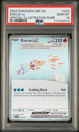 Pokemon Eiscue EX Obsidian Flames 222/197 Special Illustration Rare PSA 10